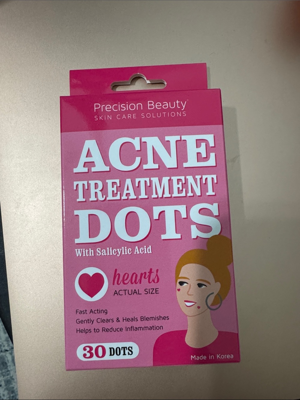 Acne Treatment Dots - Pink heart shaped